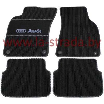 Audi A6 C6 (06-11) Черный, клипсы 34 см на задних коврах