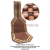 Классические деревянные косточки с подголовником; коричневый с бежевым кантом [LXC-013] (127X38)