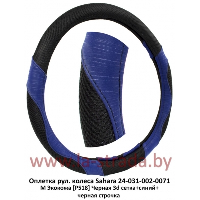 M Экокожа [P518] черно-синий с плетеными вставками