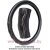 M ЭкоКожа [KM-9003] черный, оранжевая прострочка, рифленая поверхность под пальцы (37-39 см)