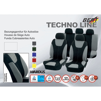 (16) Techno Line XL Серый (перед - спинка и сиденье цельные, зад - в спинке 2 замка, 4 подг.)
