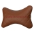 Подушка на подголовник черная + коричневая вставка РОМБ, коричневая прострочка